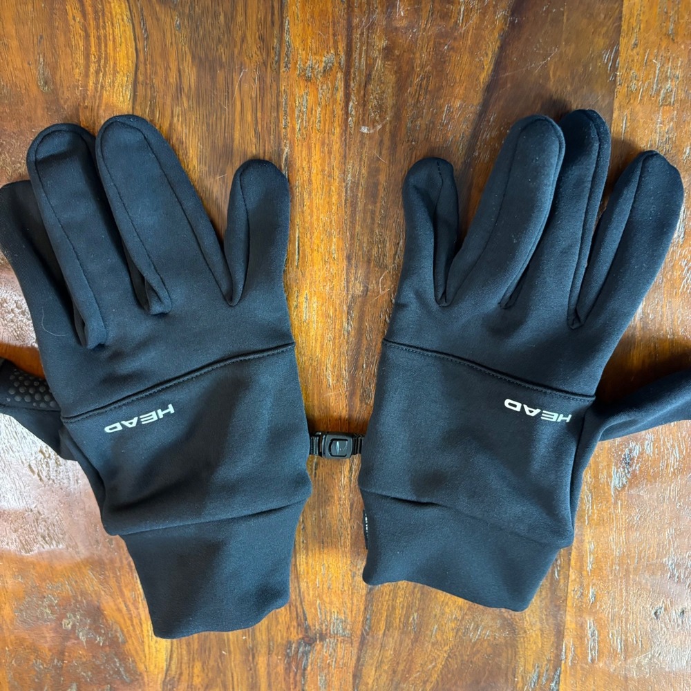 HEAD Sensatec Touchscreen Gloves Black XL Fleece Lined Silicone Grip Running Ski